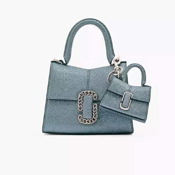 NWT！Marc Jacobs The Nano St. Marc Top Handle Charm -Galactic Glitter - Picture 1 of 11